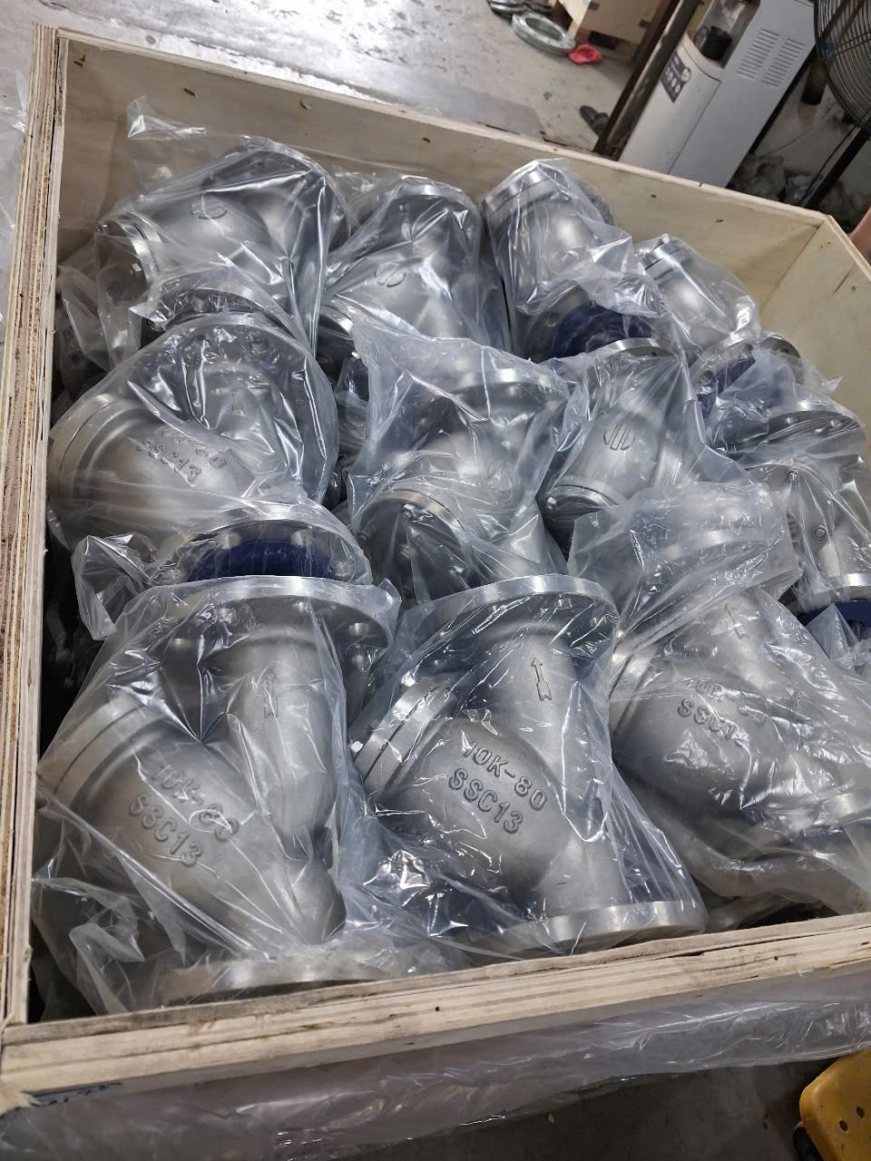 Tập kết giao hàng van lọc y inox Wonil Hàn Quốc tại THP