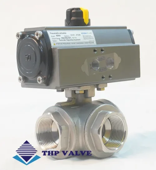 Van bi inox 3 ngã điều khiển khí nén ON OFF KosaPlus Hàn Quốc AD50