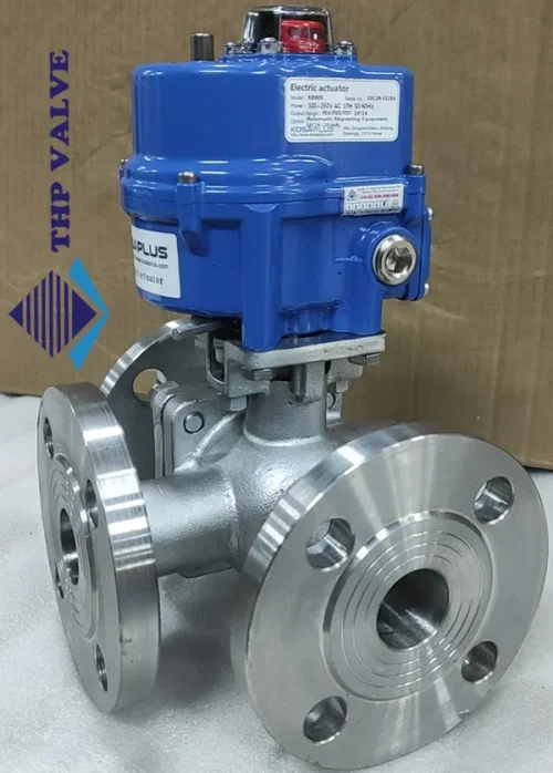 Van bi 3 ngã mặt bích điều khiển điện Kosaplus Hàn Quốc