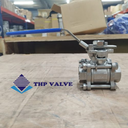 Ảnh thực tế van bi inox tay gạt lắp ren dạng 3 PCs xuất xứ Đài Loan