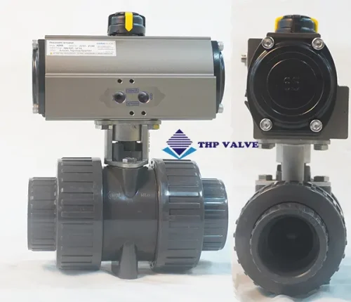 Van bi nhựa điều khiển khí nén lắp ren - rắc co