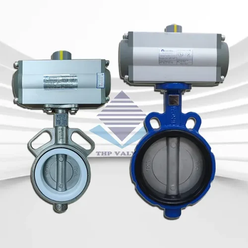 Van bướm điều khiển khí nén Haitima Đài Loan gang - inox