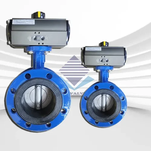 Van bướm mặt bích điều khiển khí nén