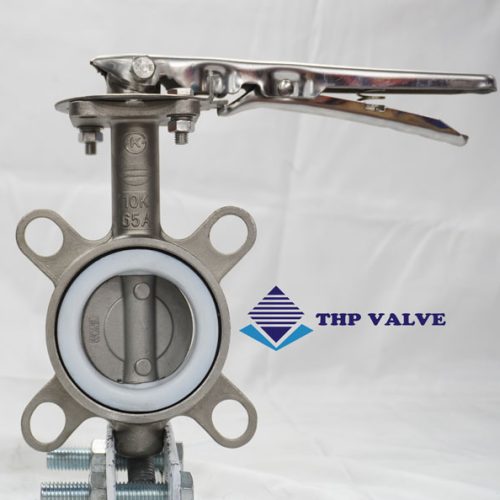 Van bướm tay gạt inox Wonil Hàn Quốc gioăng teflon DN65