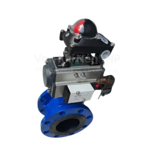 Van bướm điều khiển khí nén 2 mặt bích