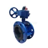 Van bướm 2 mặt bích tay quay thân gang cánh inox Wonil