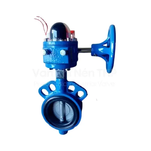 Van bướm tín hiệu điện thân gang cánh inox Wonil