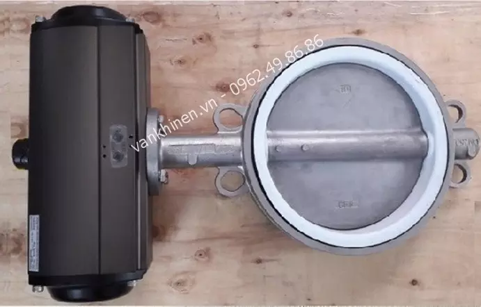 van bướm điều khiển khí nén kết nối wafer