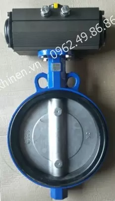 Van bướm gang điều khiển bằng khí nén dạng wafer
