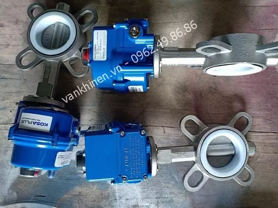 Hình ảnh - Van bướm inox điều khiển điện - Hãng sản xuất kosa plus - Hàn Quốc, dạng ON.OFF có tay quay.