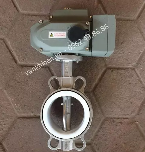 Hình ảnh - Van bướm inox điều khiển điện - hãng sản xuất Đài Loan ( Haitima) - Dạng tuyến tính góc mở - 4 ~ 20mA