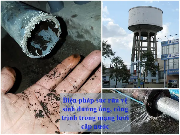Biện pháp súc rửa vệ sinh đường ống, công trình trong mạng lưới cấp nước