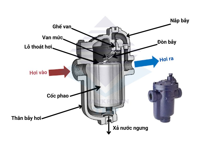 Cấu tạo của bẫy hơi